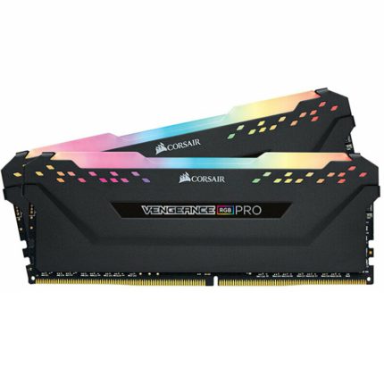 رم کامپیوتر کورسیر دو کاناله مدل VENGEANCE RGB PRO فرکانس 3200 مگاهرتز DDR4 تایمینگ CL18 حافظه 32 گیگابایت
