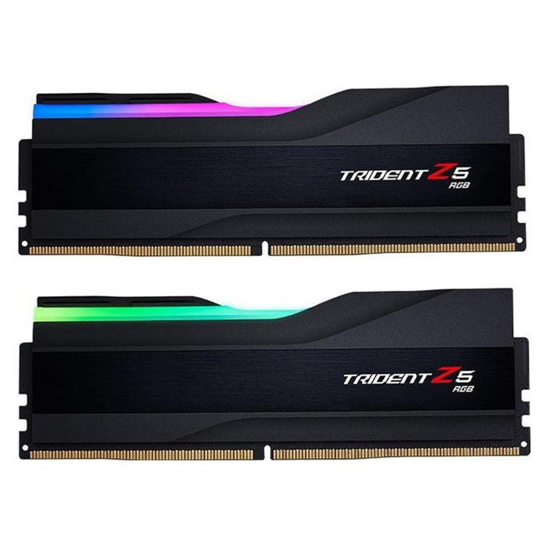 رم کامپیوتر جی اسکیل دو کاناله مدل Trident Z5 RGB فرکانس 6400 مگاهرتز DDR5 تایمینگ CL32 حافظه 32 گیگابایت استوک گارانتی دار
