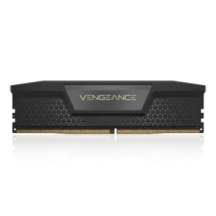 ماژول رم کورسیر LPX 16 GB DDR5 با برچسب 5200 MHz و تایمینگ CL40، نصب شده در اسلات رم مادربورد