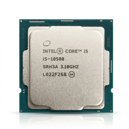 تصویر نمای نزدیک پردازنده مرکزی اینتل Core i5-10500 نسخه تری نو با سوکت LGA 1200