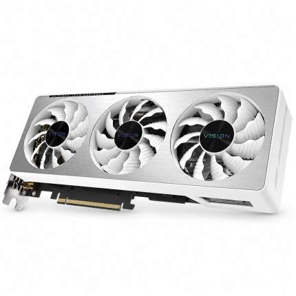 کارت گرافیک گیگابایت RTX 3070 VISION White 8GB GDDR6 استوک با پس‌زمینه سفید