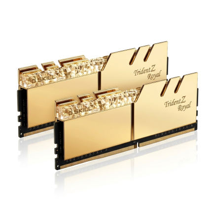 ماژول رم استوک جی اسکیل مدل Trident Z Royal رنگ طلایی ۳۲ گیگابایت دو کاناله DDR4 با سرعت ۳۶۰۰، سه‌ربع جلو