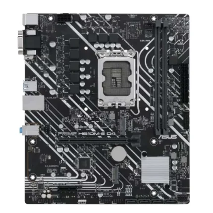 نمای اصلی مادربرد ایسوس ASUS PRIME H610M-E D4 با زمینه سفید
