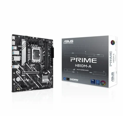 مادربرد ایسوس ASUS PRIME H810M-A همراه جعبه روی زمینه سفید